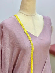 Crushed Chanderi A-Line Suit- Dusty Lavender