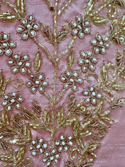 Handworked Dola Silk A-line Suit- Dusty Pink