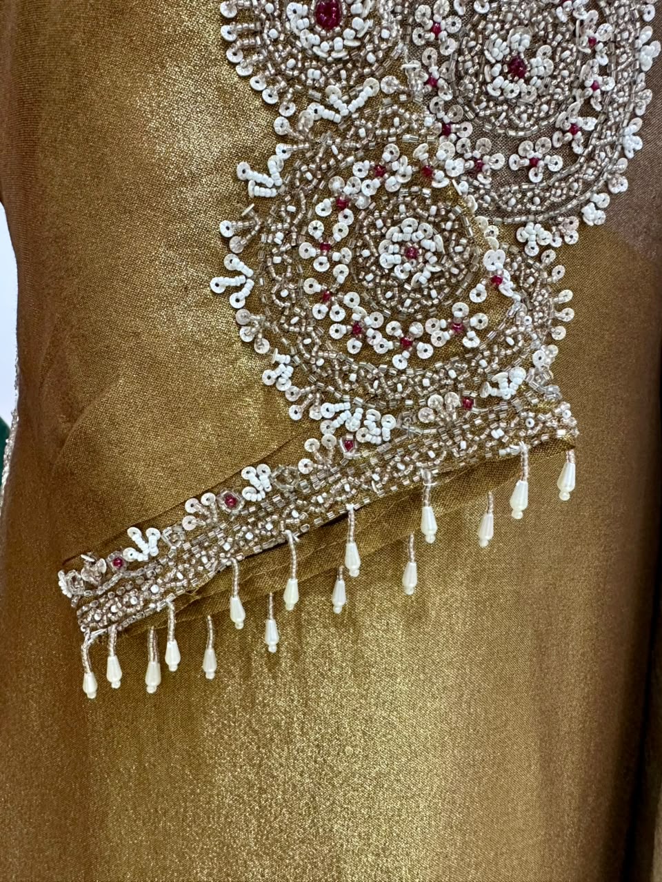 Copper & Gold Embroidered Kurta Divider Set
