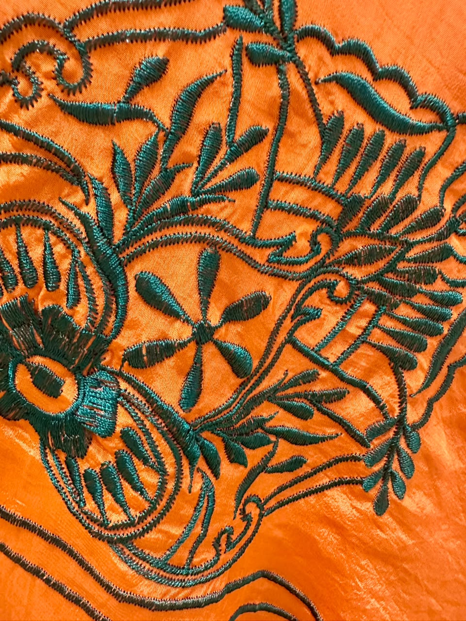 Green Kaftan Suit with Contrast Dupatta