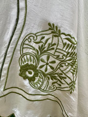 Forest Green Kaftan Suit with Contrast Dupatta