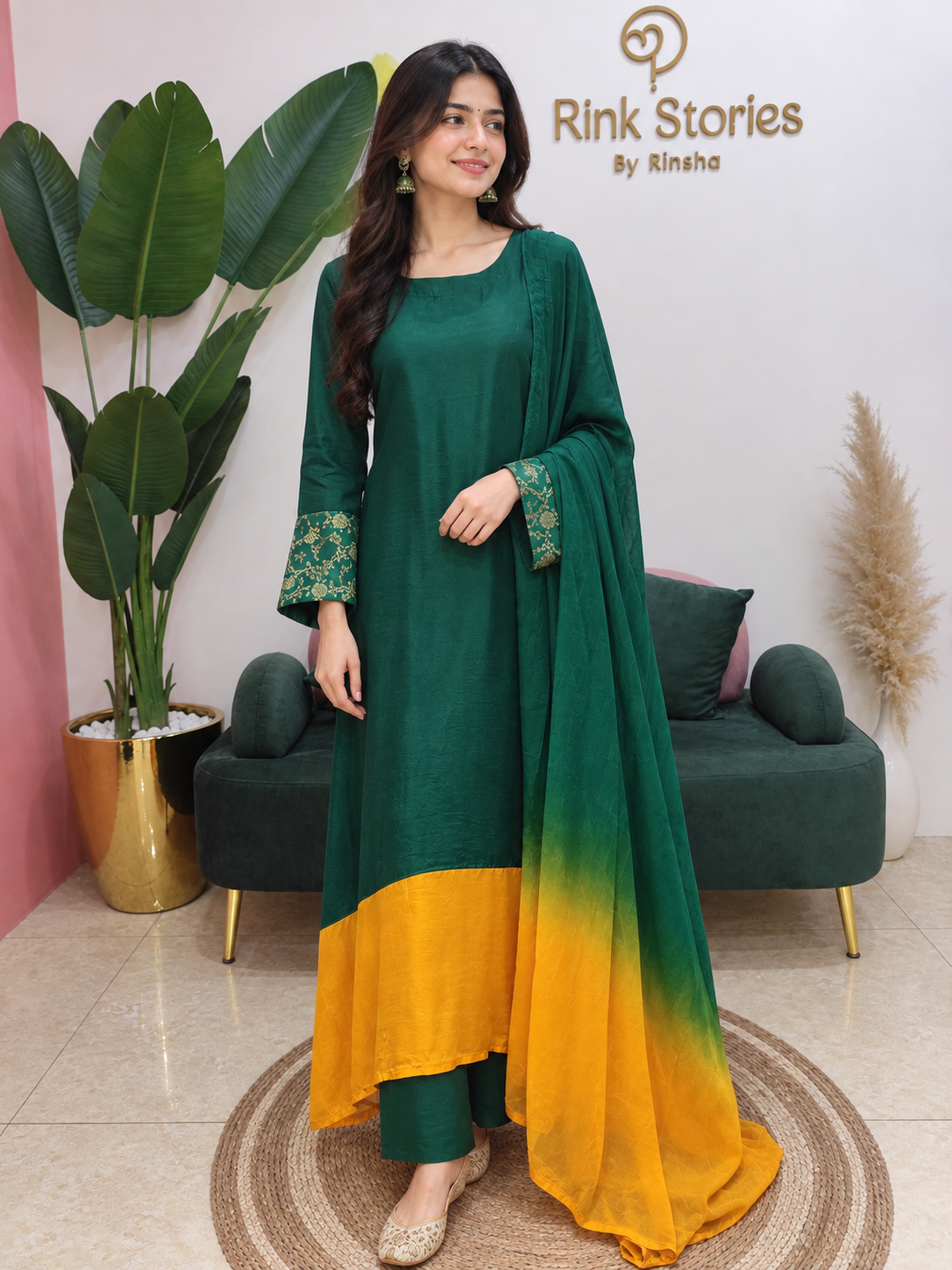 0MBRE SHADED KAFTAN STYLE SALWAR SUIT