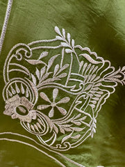 Pastel Green Kaftan Suit with Contrast Dupatta