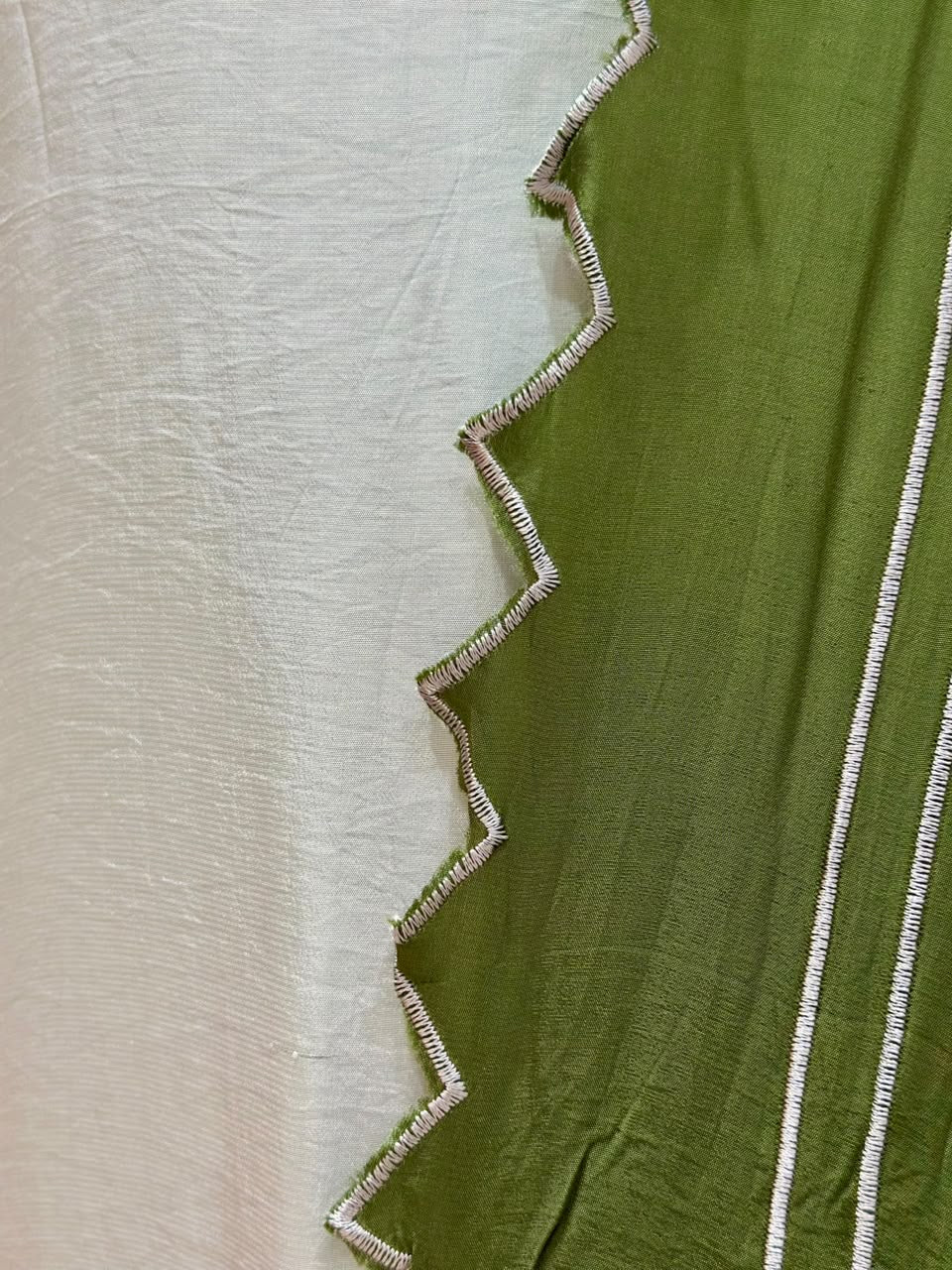 Pastel Green Kaftan Suit with Contrast Dupatta