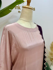 Dusty Purple Kaftan Suit with Contrast Dupatta