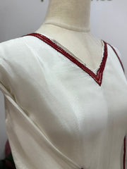Handworked A-line suit- off white