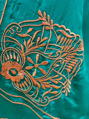 Orange Kaftan Suit with Contrast Dupatta