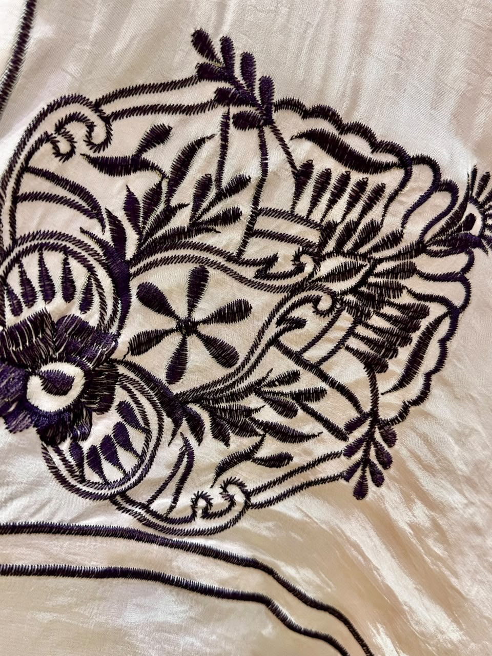 Dark Purple Kaftan Suit with Contrast Dupatta
