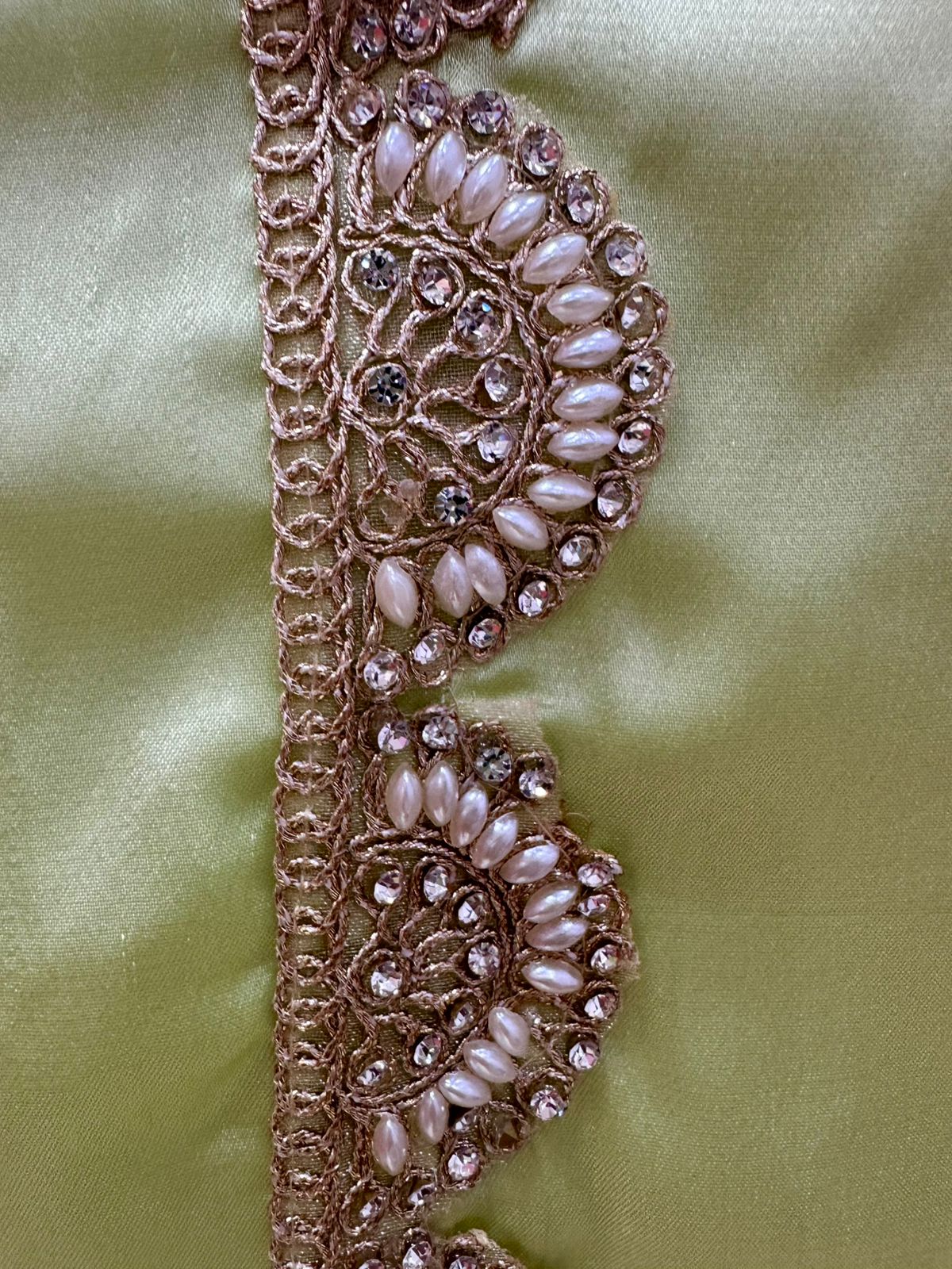 Embroidered 3Pc Silk Satin Salwar Suit- Pastel Green