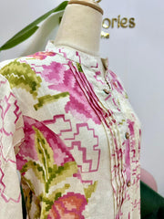 Printed 2Pc Cotton Flex Co-Ord Set- Pink