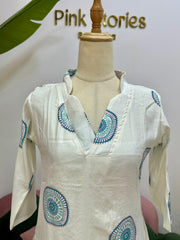 Printed 2Pc Imported Cotton Co-Ord Set - Ivory