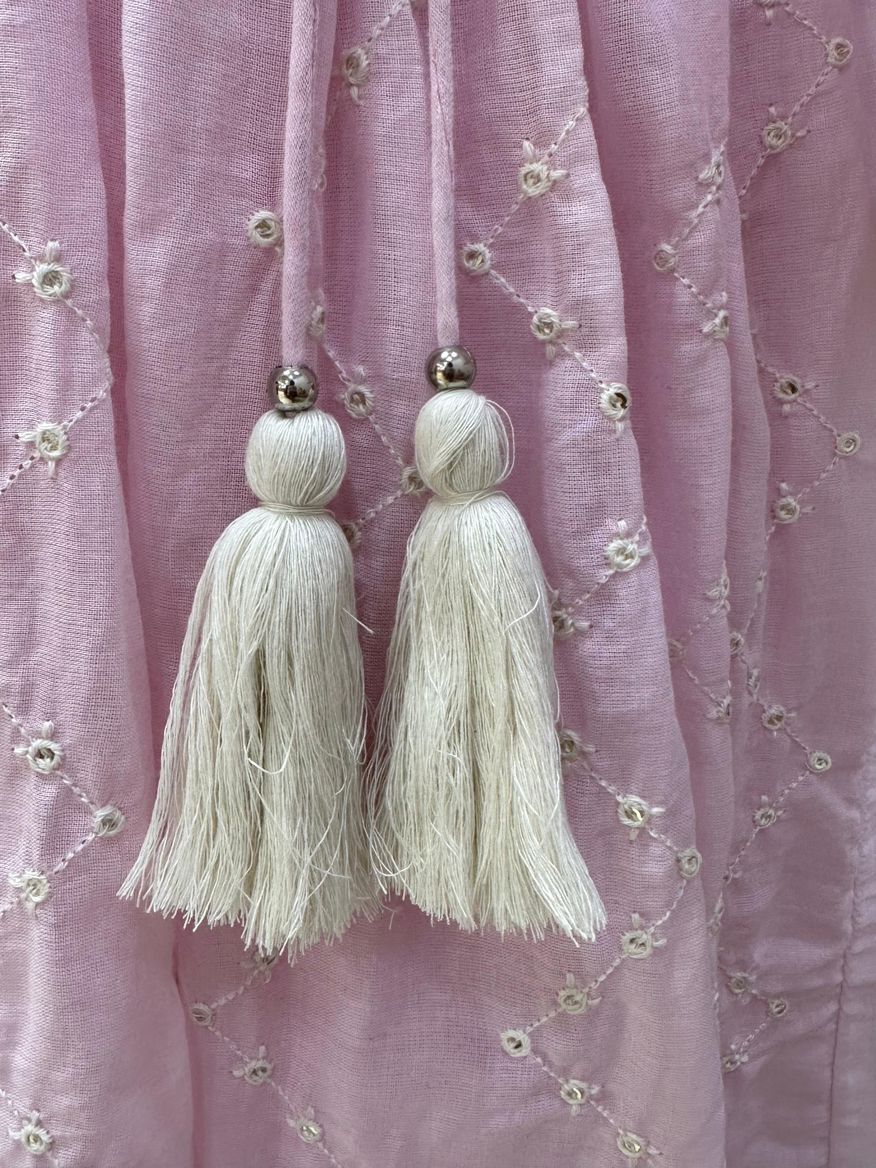 Soft Pink Mul Cotton Angrakha Sharara Set