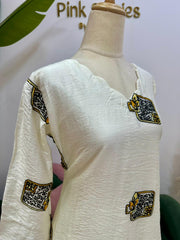 2Pc Imported Cotton Co-Ord Set - Off White