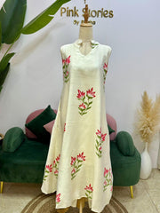 Printed 2Pc Imported Cotton Co-Ord Set- Off White