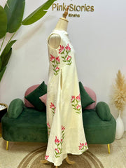 Printed 2Pc Imported Cotton Co-Ord Set- Off White