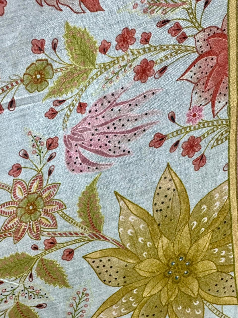 Mul Chanderi Appliqué Work Salwar Suit – Sky Blue