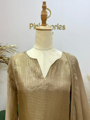 3pc Mul Chanderi Salwar Suit- Copper-Gold