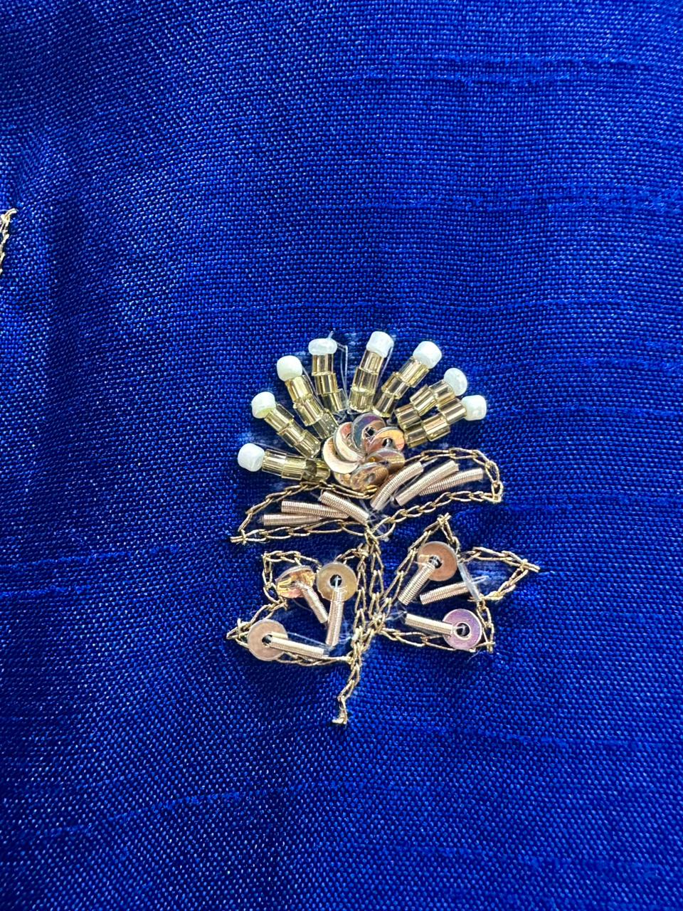 Handworked A-line suit- royal blue