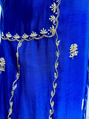 Handworked A-line suit- royal blue