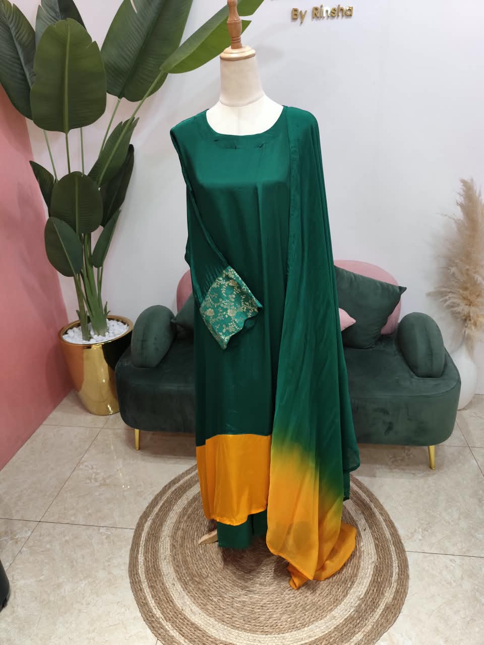 0MBRE SHADED KAFTAN STYLE SALWAR SUIT