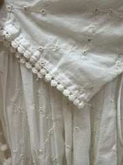 White Mul Cotton Angrakha Sharara Set